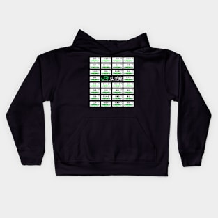 Tokyo Yamanote Line Train All Station Signs (light text) Kids Hoodie